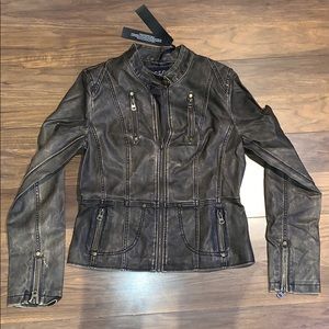 Brown faux leather jacket